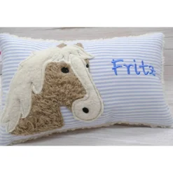 Hobby Horsing Pferdekissen Namenskissen Taufkissen Kuschelkissen Kindergartenkissen Geburtsgeschenk Pferd Pferdchen Pony