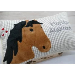 Hobby Horsing Pferdekissen Namenskissen Taufkissen Kuschelkissen Kindergartenkissen Geburtsgeschenk Pferd Pferdchen Pony