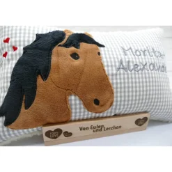 Hobby Horsing Pferdekissen Namenskissen Taufkissen Kuschelkissen Kindergartenkissen Geburtsgeschenk Pferd Pferdchen Pony