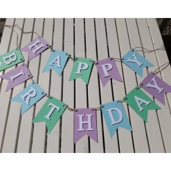 Hochwertige Girlande zum Geburtstag Happy Birthday Wimpelkette aus Papier auf Wunsch personlisiert mit eigenem Namen