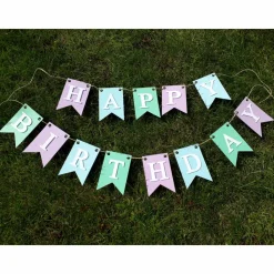 Hochwertige Girlande zum Geburtstag Happy Birthday Wimpelkette aus Papier auf Wunsch personlisiert mit eigenem Namen