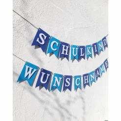 Hochwertige Girlande zum Schulanfang, Schulkind, 1. Schultag. Wimpelkette zum Schulstart auf Wunsch personalisiert mit Wunschnamen.
