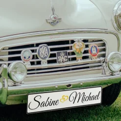 Hochzeit Deko Kennzeichen personalisiert mit Namen u. grod gheirat. Hochzeitskennzeichen selbst gestalten. Div. Schrifta