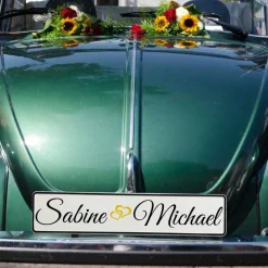 Hochzeit Deko Kennzeichen personalisiert mit Namen u. grod gheirat. Hochzeitskennzeichen selbst gestalten. Div. Schrifta