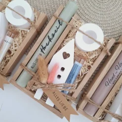 Hochzeit Geldgeschenk Hochzeitsgeschenk Haus / Lichthaus Kerzenhalter rund Geschenkset Gutschein Kerzenset Stabkerze Ker