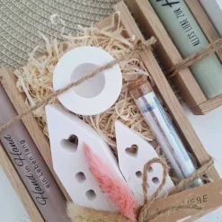 Hochzeit Geldgeschenk Hochzeitsgeschenk Häuser / Lichthäuser Kerzenhalter rund Geschenkset Gutschein Kerzenset Stabkerze