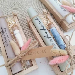 Hochzeit Geldgeschenk Reagenzglas Hochzeitskerze Hochzeitsgeschenk Geschenkset Gutschein Kerzenset Stabkerze Kerzenbox H