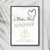 Hochzeit Geschenk Brautpaar | Hochzeitsgeschenk Poster Personalisiert | Mr & Mrs Ehering