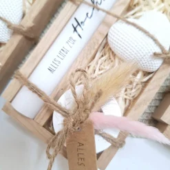 Hochzeit Geschenkset Hochzeitsgeschenk Dekoherz Kerzenhalter rund Kerzenset Stabkerze Kerzenbox Holzbox Mitbringsel
