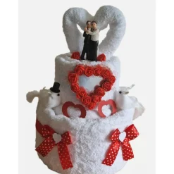 Hochzeit Männer Handtuchtorte Geschenkidee Rot weiß