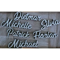 Hochzeit Tischkarten Platzkarten aus Holz personalisiert – Namenskarten für Hochzeit, Taufe, Geburtstag, Kommunion