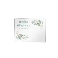 Hochzeit Willkommensschild Salbei II personalisierbar