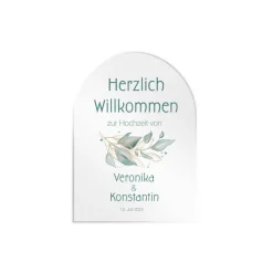 Hochzeit Willkommensschild Salbei II personalisierbar