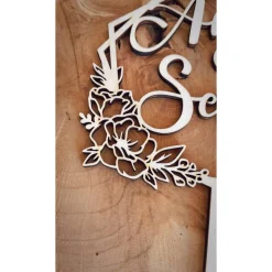 Hochzeits Cake Topper / Kuchendeko zur Hochzeit Caketopper personalisiert mit Namen Hexagram