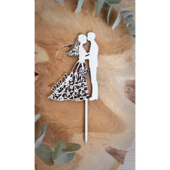 Hochzeits Cake Topper Brautpaar mit Datum / Kuchendeko Hochzeit Mr & Mrs / Hochzeitstorte / Mann und Frau