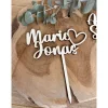 Hochzeits Cake Topper Namen / Kuchendeko Tortendeko Caketopper personalisiert mit Namen und Herz