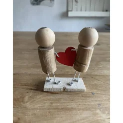 Hochzeits Figuren mit Herz, Holzfiguren, Liebes Geschenk