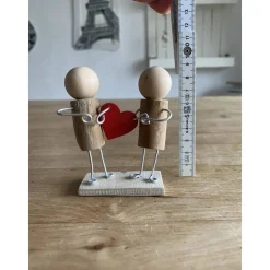 Hochzeits Figuren mit Herz, Holzfiguren, Liebes Geschenk