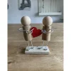 Hochzeits Figuren mit Herz, Holzfiguren, Liebes Geschenk