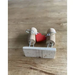 Hochzeits Figuren mit Herz, Holzfiguren, Liebes Geschenk