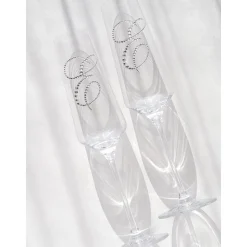 Hochzeitsaccessoires Hochzeitsgläser Sektgläser Sektglas Hochzeitskerzen Brautaccessoires Flöte mit Namen Strasssteinen
