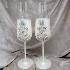 Hochzeitsaccessoires Hochzeitsgläser Sektgläser Sektglas Hochzeitskerzen Brautaccessoires Flöte mit Namen mit Kristalle