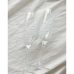 Hochzeitsaccessoires Hochzeitsgläser Sektgläser Sektglas Hochzeitskerzen Brautaccessoires mit Namen Perlen