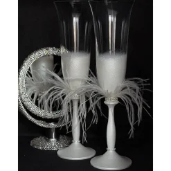 Hochzeitsaccessoires Hochzeitsgläser Sektgläser Sektglas Hochzeitskerzen Brautaccessoires Flöte mit Namen Strasssteinen