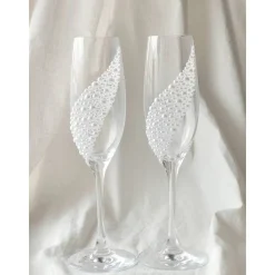 Hochzeitsaccessoires Hochzeitsgläser Sektgläser Hochzeitskerzen Brautaccessoires mit Namen Perlen Ringbox Cinderella