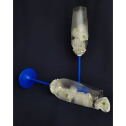 Hochzeitsaccessoires Hochzeitsgläser Sektgläser Sektglas Hochzeitskerzen Brautaccessoires Flöte mit Namen blau königsbla