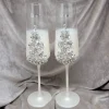 Hochzeitsaccessoires Hochzeitsgläser Sektgläser Sektglas Hochzeitskerzen Brautaccessoires Flöte mit Namen mit Kristalle