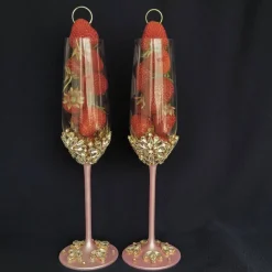 Hochzeitsaccessoires Hochzeitsgläser Sektgläser Sektglas Hochzeitskerzen Brautaccessoires Flöte mit Namen mit Kristalle