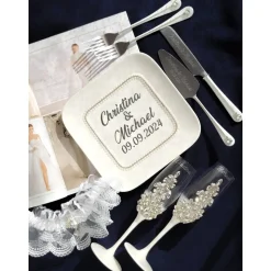 Hochzeitsaccessoires Hochzeitsgläser Sektgläser Sektglas Hochzeitskerzen Brautaccessoires mit Namen Tortenmesser Tortenh
