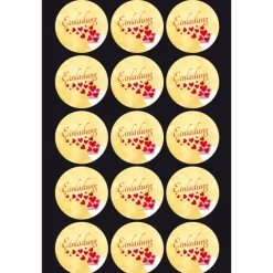 Hochzeitsaufkleber | Liebesbrief mit Herzchen - Einladung