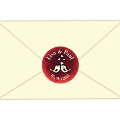 Hochzeitsaufkleber | Vögelchen mit Herzchen