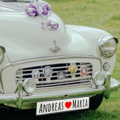 Hochzeitsauto Deko: 2 personalisierte Kennzeichen mit Namen / Just Married | Brautauto Schild Hochzeit Wunschtext / mehr
