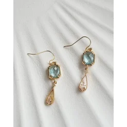 Hochzeitschmuck Gold mit Zirkonia,Braut Ohrringe,Vergoldete Ohrringe