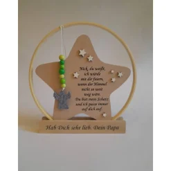 Hochzeitsdeko oder Geschenk für Schulkind / Erinnerung an Verstorbene / Stern im Ring mit Engel / Einschulungsgeschenk