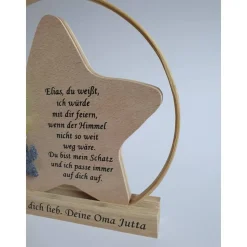 Hochzeitsdeko oder Geschenk für Schulkind / Erinnerung an Verstorbene / Stern im Ring mit Engel / Einschulungsgeschenk