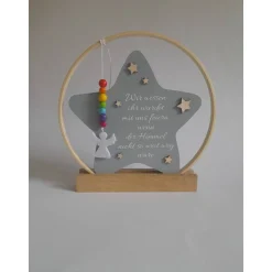 Hochzeitsdeko oder Geschenk für Schulkind / Erinnerung an Verstorbene / Stern im Ring mit Engel / Einschulungsgeschenk