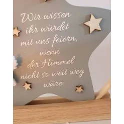 Hochzeitsdeko oder Geschenk für Schulkind / Erinnerung an Verstorbene / Stern im Ring mit Engel / Einschulungsgeschenk