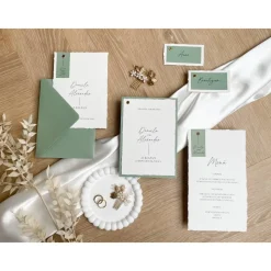 Hochzeitseinladung - „Modern Greenery“ - Modernes & detailreiches Design - verschiedene Farben - Hochze