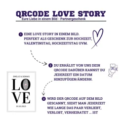 Hochzeitsgeschenk - Partnergeschenk - Personalisiertes Bild auf Leinwand 20x30cm | LOVE