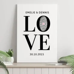 Hochzeitsgeschenk - Partnergeschenk - Personalisiertes Bild auf Leinwand 20x30cm | LOVE