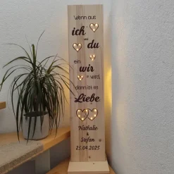 Hochzeitsgeschenk Geschenk zur Hochzeit / Jubiläum Du und Ich personalisiert beleuchtet