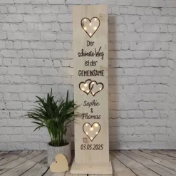 Hochzeitsgeschenk Geschenk zum Jubiläum - Gemeinsam -  personalisiert - beleuchtet