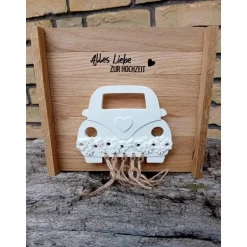 Hochzeitsgeschenk Gutscheinverpackung Hochzeitsauto aus Raysin für Geldgeschenke