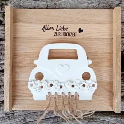 Hochzeitsgeschenk Gutscheinverpackung Hochzeitsauto aus Raysin für Geldgeschenke