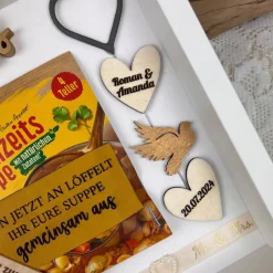 Hochzeitsgeschenk, Hochzeitssuppe, Rahmen, Löffel, Kleinigkeit zur Hochzeit, Kleinigkeiten zur Hochzeit, Liebe, Heirat