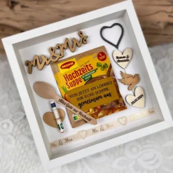 Hochzeitsgeschenk, Hochzeitssuppe, Rahmen, Löffel, Kleinigkeit zur Hochzeit, Kleinigkeiten zur Hochzeit, Liebe, Heirat